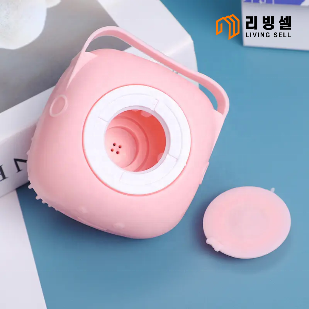 리빙셀 펫 강아지 애완 동물 케어 실리콘 브러쉬 손잡이 목욕 용품 샤워 - 상품 이미지