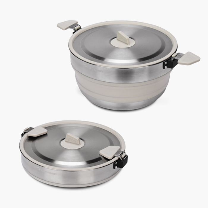 씨투써밋 디투어 팟 5L 백패킹 접이식 코펠 스테인레스 경량 냄비