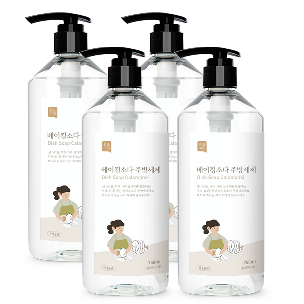 쉼표365 베이킹소다 주방세제 750ml 4개 깔라만시 - 메인 이미지