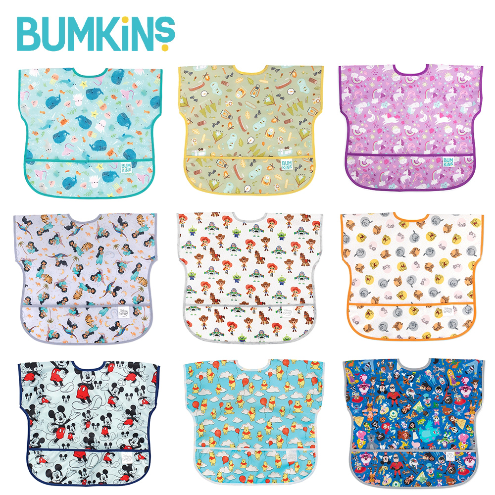 [범킨스] 반팔 방수 초기 애기 아기 유아 어린이집 자기주도 이유식 턱받이