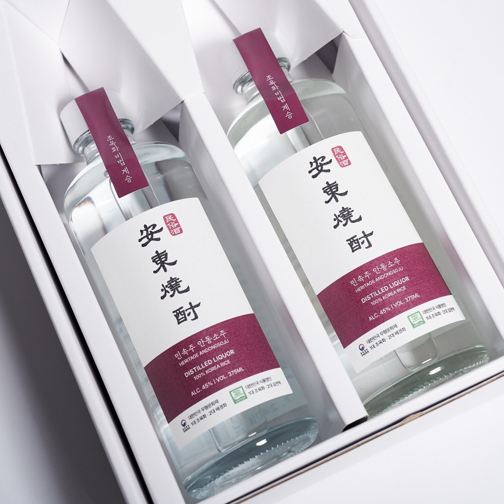 마깨주 조옥화 명인 안동소주 유리병 선물세트 (375ml 2입) - 상세 이미지 4