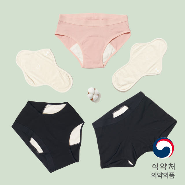 싸이클린 생리팬티 순면 팬티생리대 여성 초등 첫생리 초경 주니어 속옷