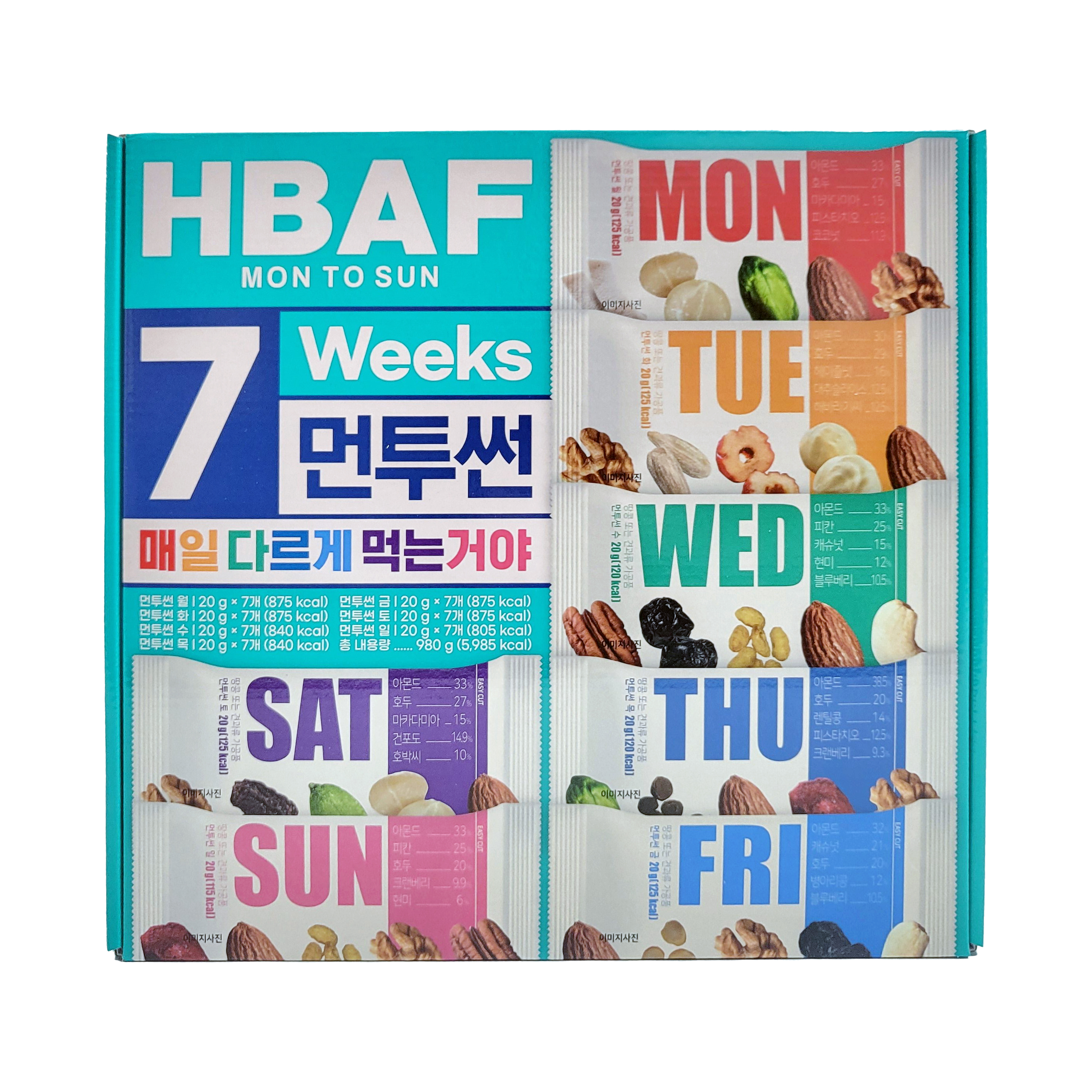 HBAF 바프 먼투썬 하루견과 7주 20g x 49개 코스트코 견과류