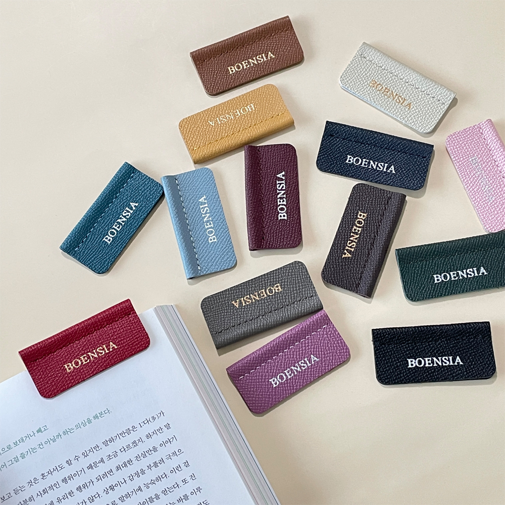 1+1 엡송 천연 가죽 이니셜 각인 수제 책갈피 북마크 북클립 ver2 제품 이미지