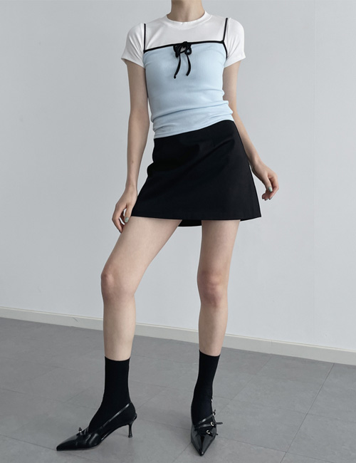 [세일] [벨트세트] 니르 코튼 미니 스커트 [3color] 이미지 4