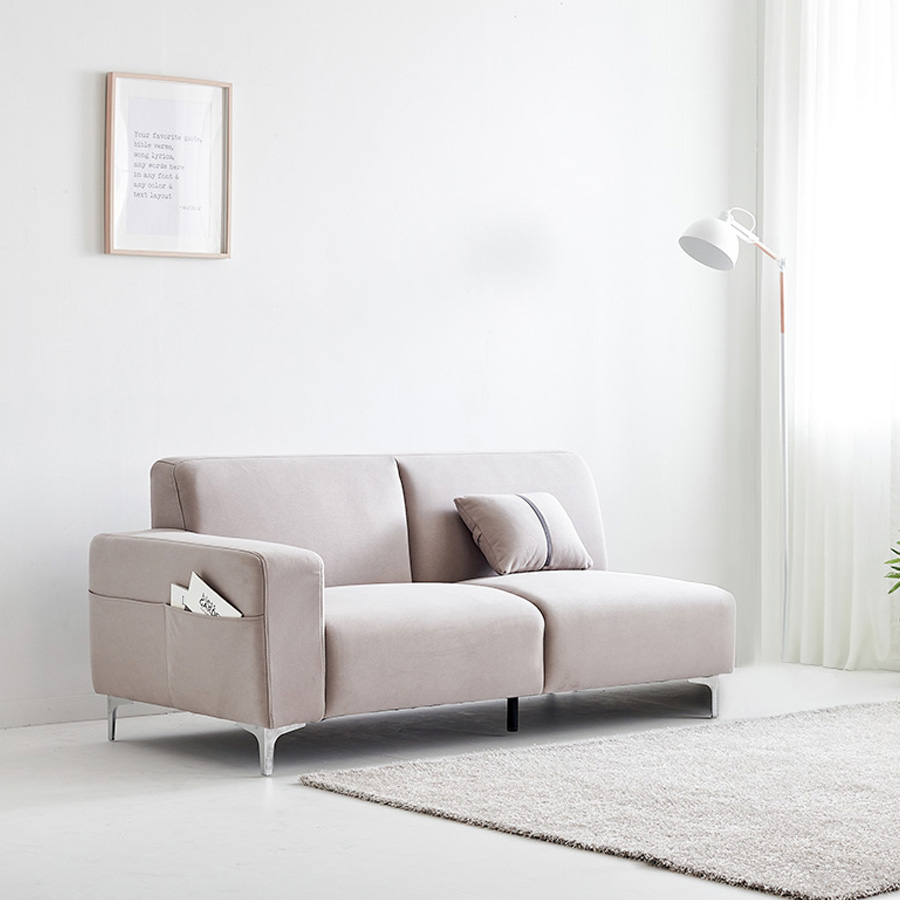 이노센트 다운 아쿠아텍스 패브릭 소파 스툴미포함, 라이트그레이, 3인용