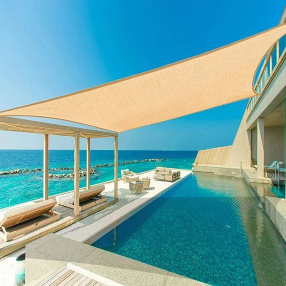 썬쉐이드 아일랜드 그늘막 펜션 인테리어 캠핑 행사장 주차장 차광막 4m x 6m, 사각 아이보리