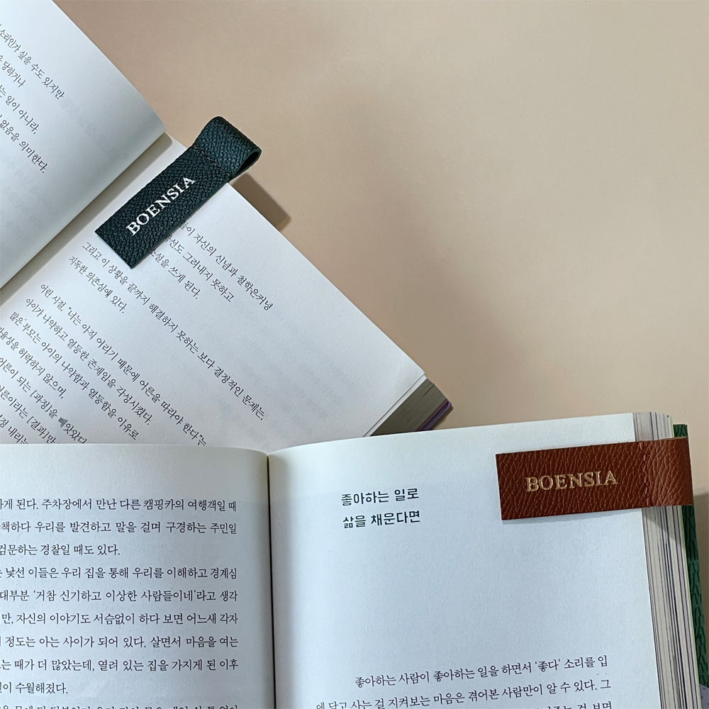 1+1 엡송 천연 가죽 이니셜 각인 수제 책갈피 북마크 북클립 ver3 이미지 6