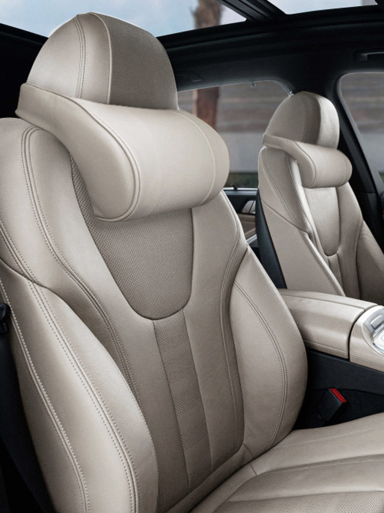 지엠지모터스 차량용 목쿠션 자동차 목베개 헤드레스트 목받침 메모리폼 리얼넥 브라운 이미지 4