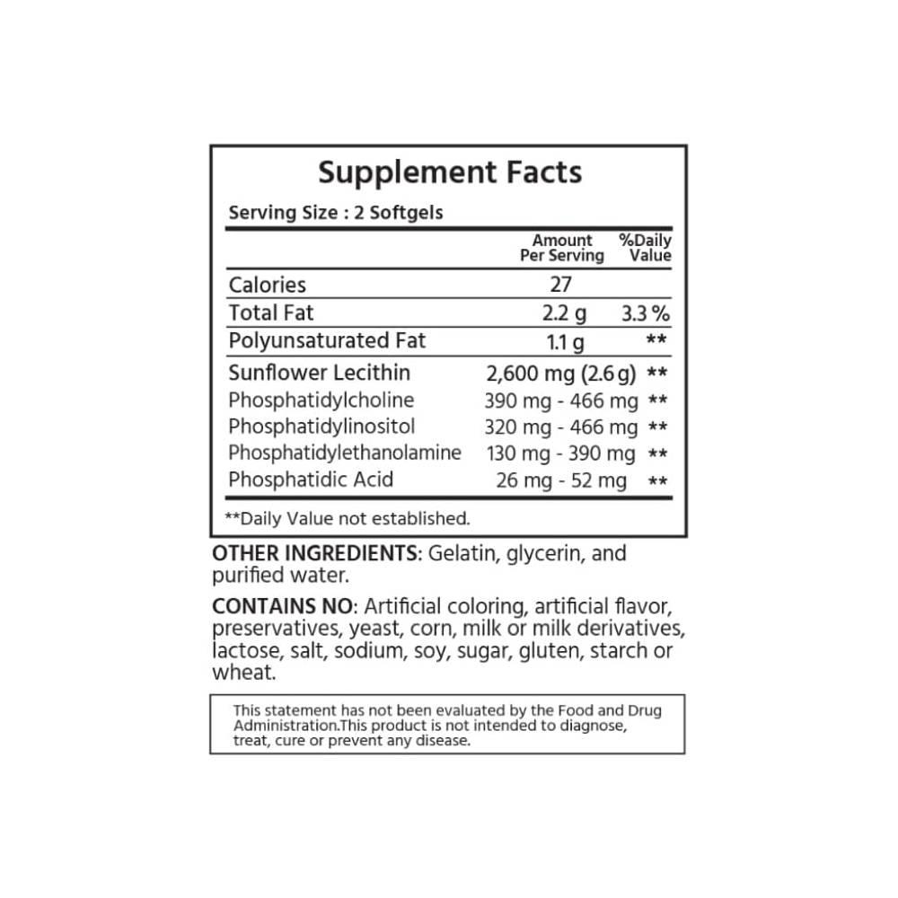 ML Naturals 해바라기 레시틴 2600mg 인지질 200정 - 상세 이미지 2