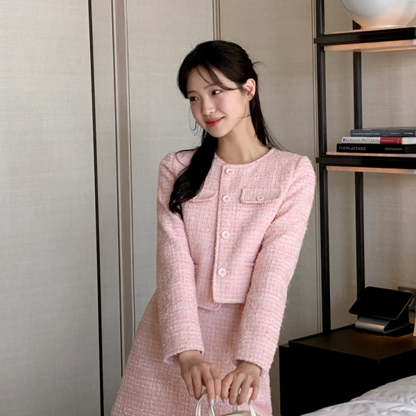 로잘린 트위드 세미 크롭 자켓 jk2809