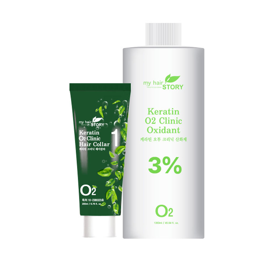 마이헤어스토리 케라틴 O2 오투 크리닉 헤어칼라 200ml (6개당 1350g 산화제1개) : 에프원뷰티