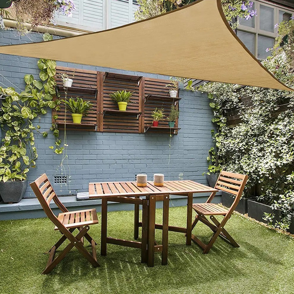 썬쉐이드 아일랜드 그늘막 펜션 인테리어 캠핑 행사장 주차장 차광막 5m x 5m x 5m, 삼각 아이보리 - 상세 이미지 5