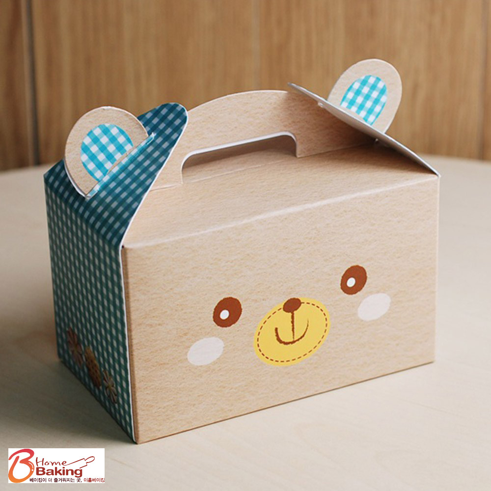 [대용량] 애니멀 손잡이케이스-곰 50개 디저트 간식 선물 포장 손잡이박스 쿠키상자 답례품 - 상품 이미지