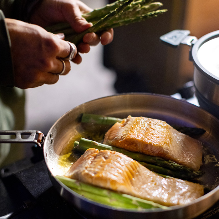 씨투써밋 디투어 팬 25cm 케이스 세트 스테인레스 경량 3중 후라이팬