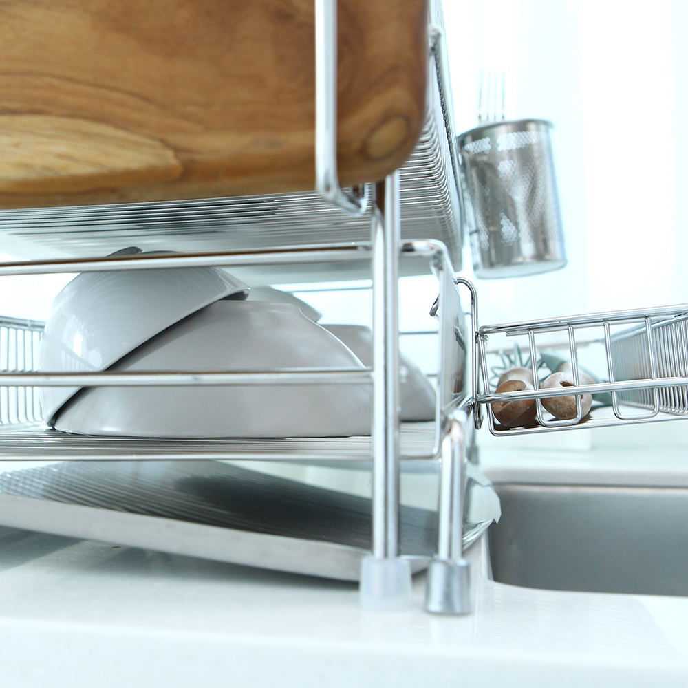 아이넥스 에르고엣지 올스텐 2단 서랍형 식기건조대 주방 싱크대 그릇 물빠짐 설거지 건조대