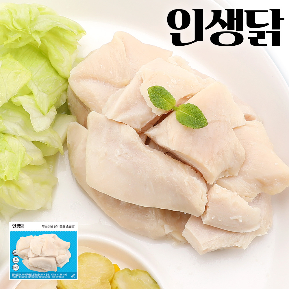 인생닭 부드러운 닭가슴살 소금맛, 100g, 30개