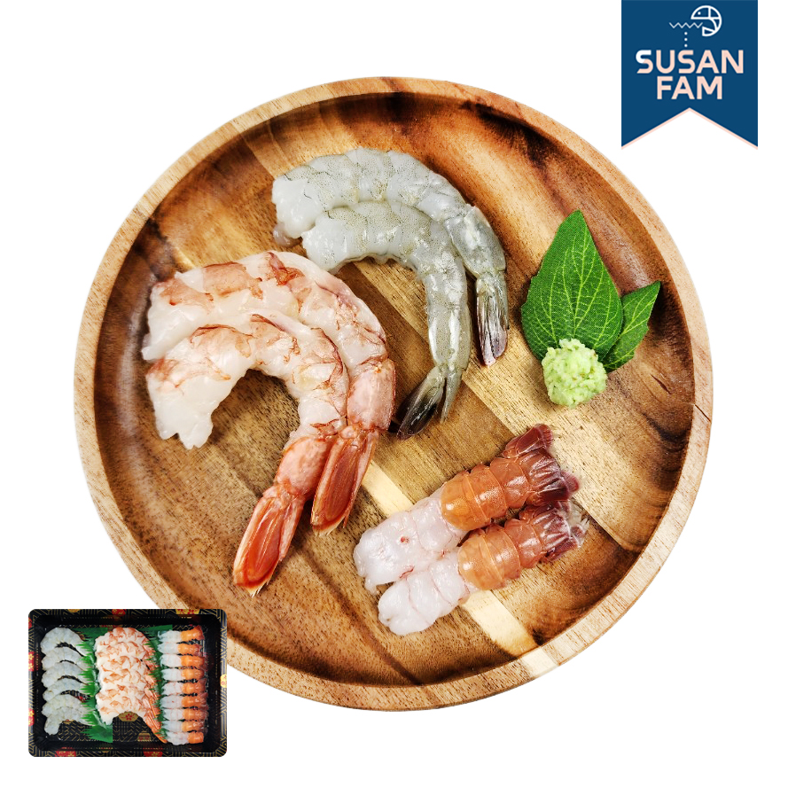 국산 손질 새우회 3종 245g(20~24미) 딱새우 흰다리새우 홍새우