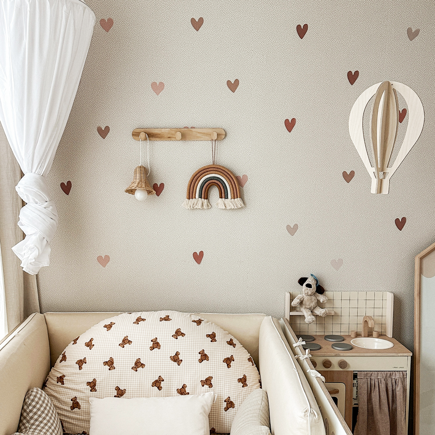 아카시아봉봉 국내제작 월세이프 아기방 데코 실크 벽지스티커 아이방 인테리어 해피포레스트