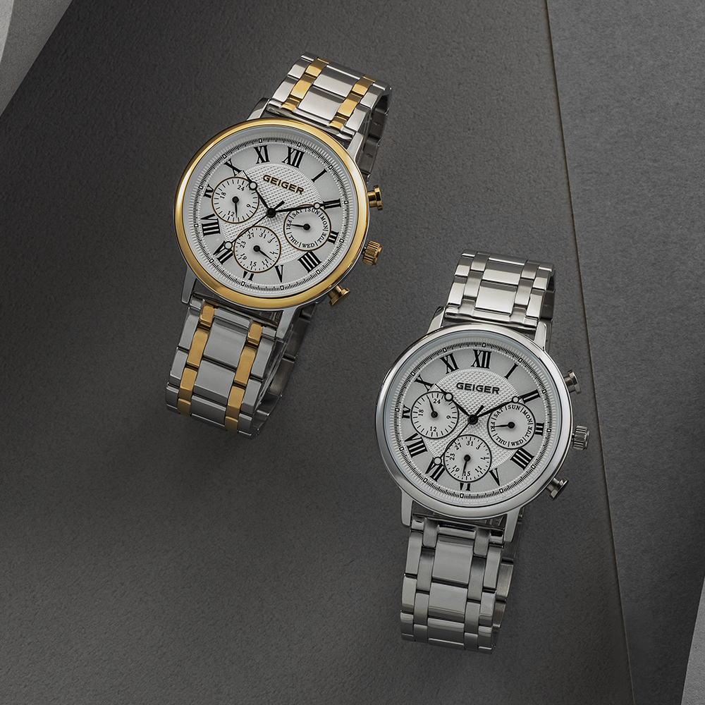 가이거 멀티펑션 남성 메탈워치 GE1268