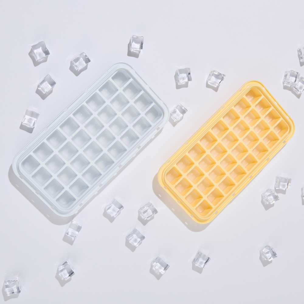 [단독]스택푸쉬 실리콘 얼음트레이 1단 세트 32구 얼음틀 얼음보관통