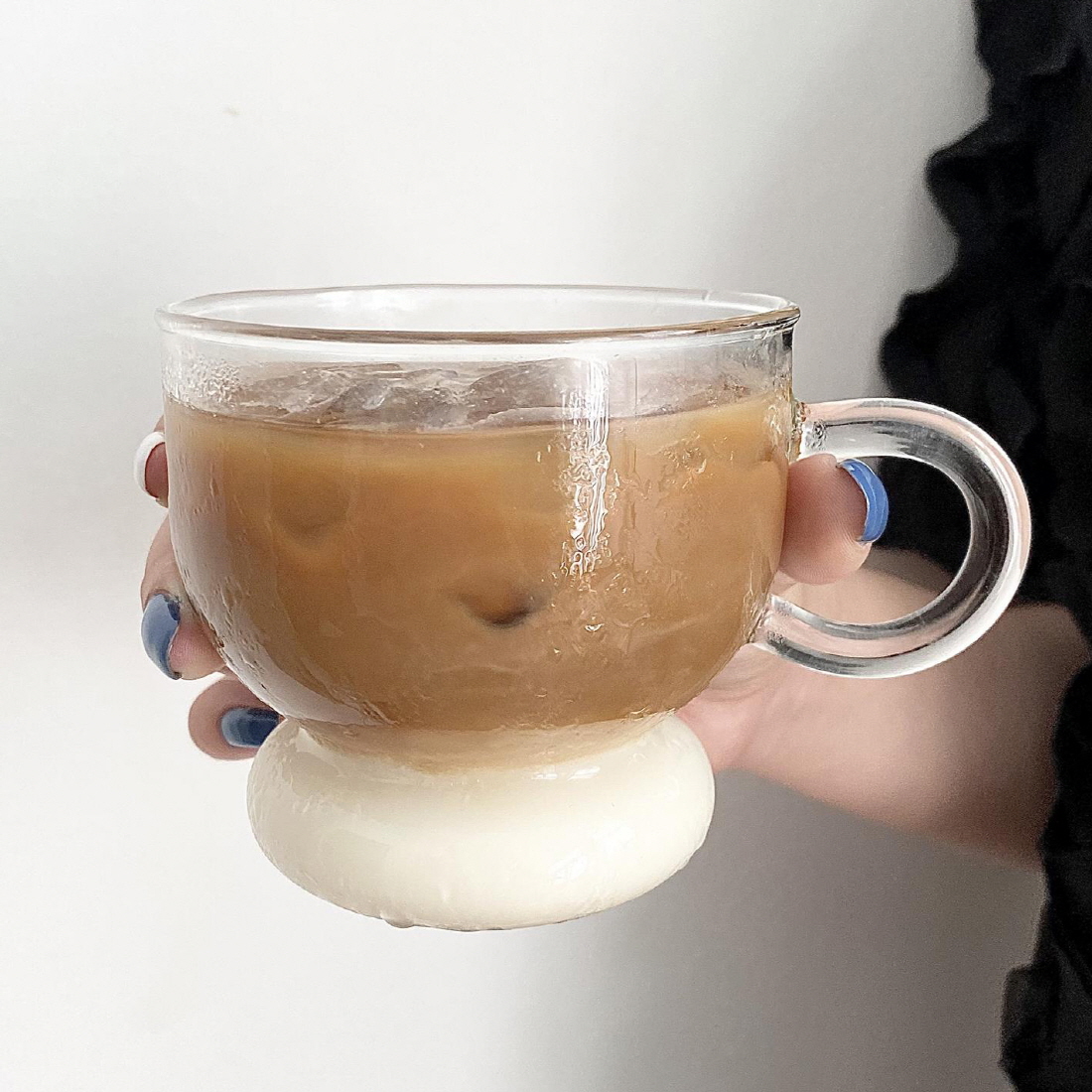 볼륨 내열유리컵 홈카페 플랫화이트 아인슈페너잔 아이스 아메리카노 냉커피잔 380ml