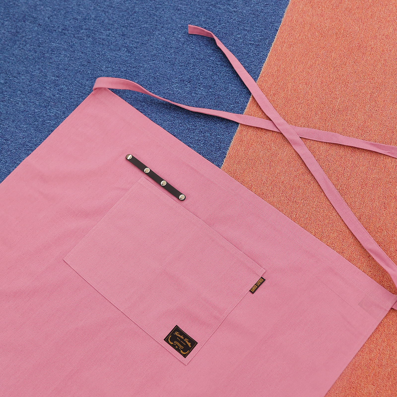 [하프에이프런]  워싱캔버스 앞치마 글로시 핑크