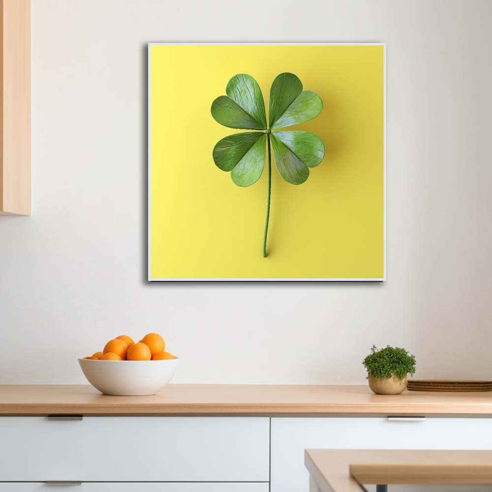 황금행운 80x80cm 무광골드 알루미늄액자 네잎클로버그림 - 상세 이미지 4