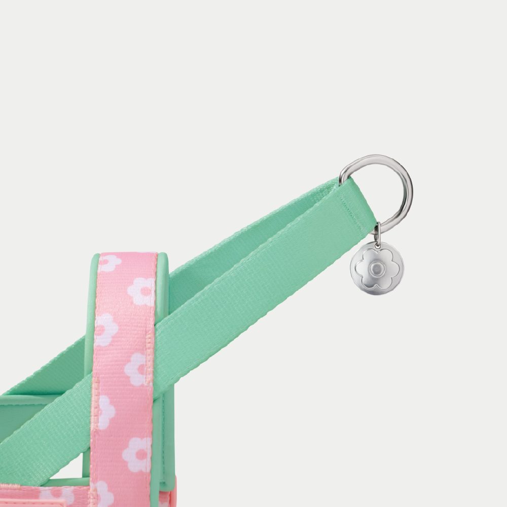 플라워 팬던트 강아지 하네스 가슴줄 소형견 중형견