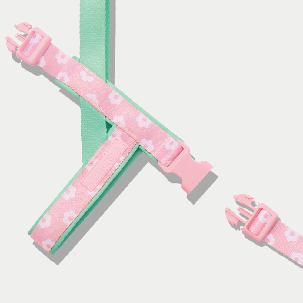 플라워 팬던트 강아지 하네스 가슴줄 소형견 중형견