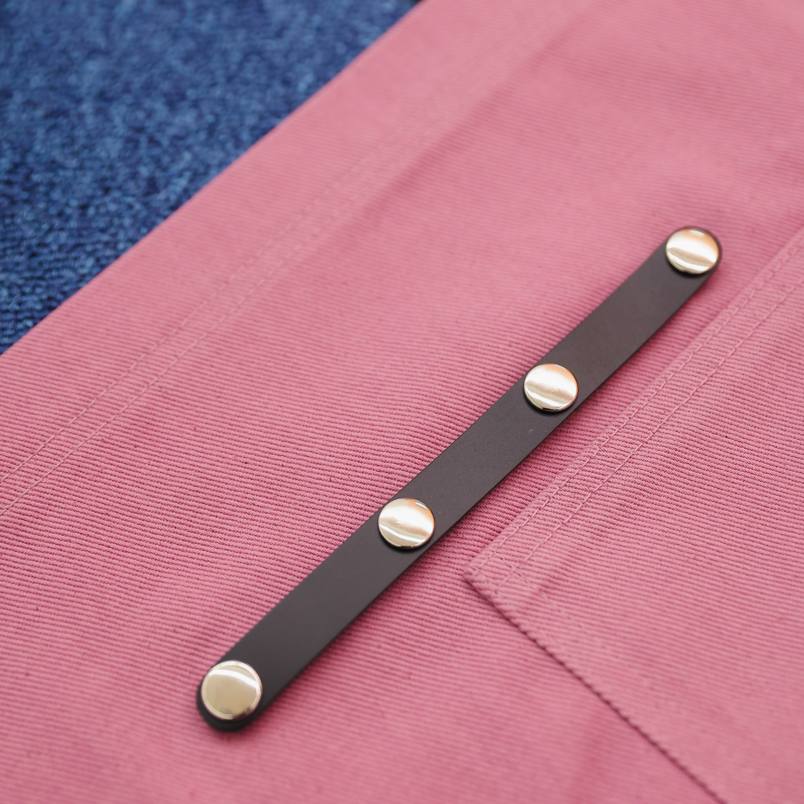 [하프에이프런]  워싱캔버스 앞치마 글로시 핑크