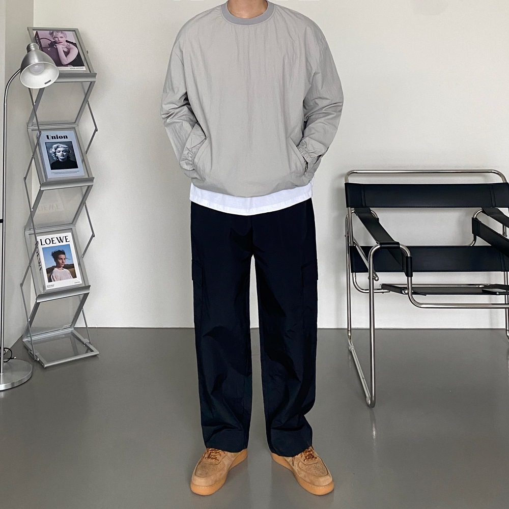 나일론팬츠 남자통바지 남자카고바지 남성세미와이드팬츠 이미지 2