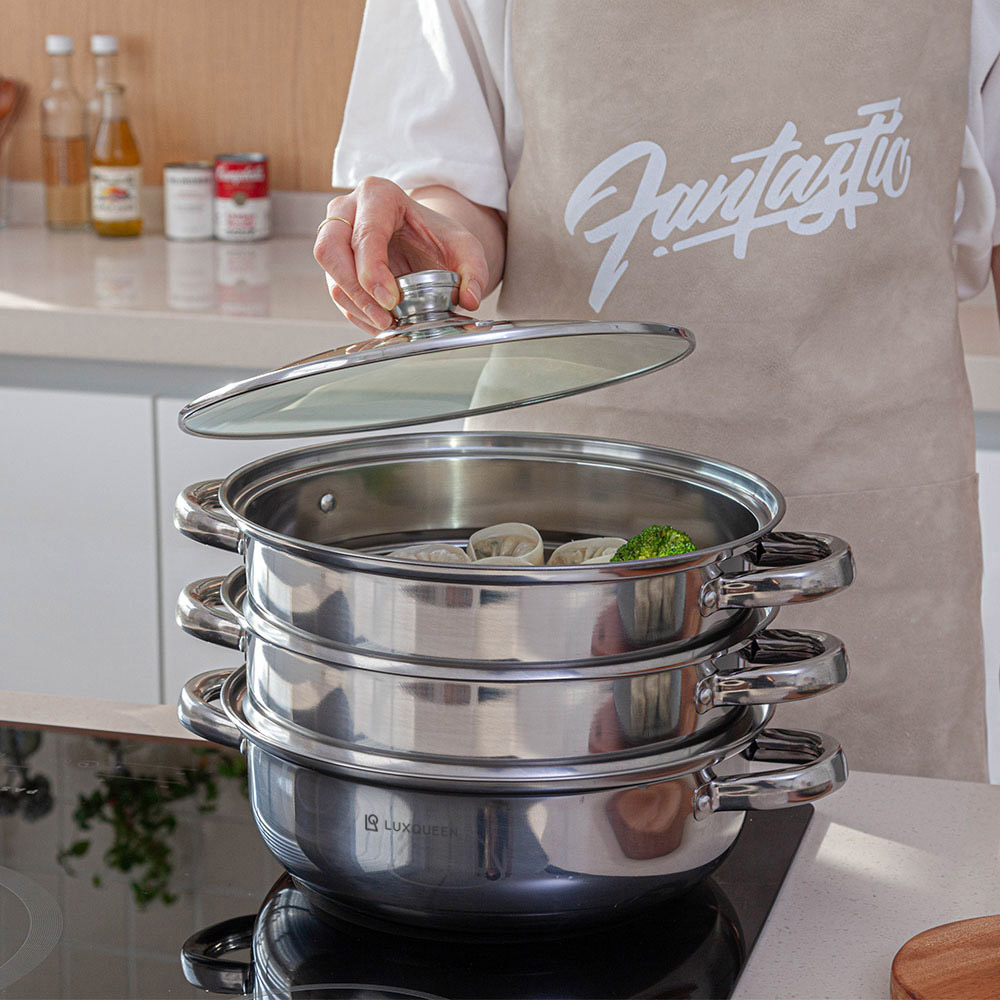 인덕션만두찜기 렉스퀸 3단스텐찜솥 만두찜기추천 찜솥사용후기