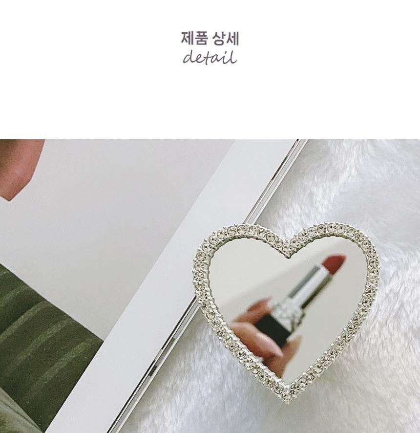 하트 큐빅 핸드폰 붙이는 거울 거치대 스마트폰 거울 거치대 - 상세 이미지 4