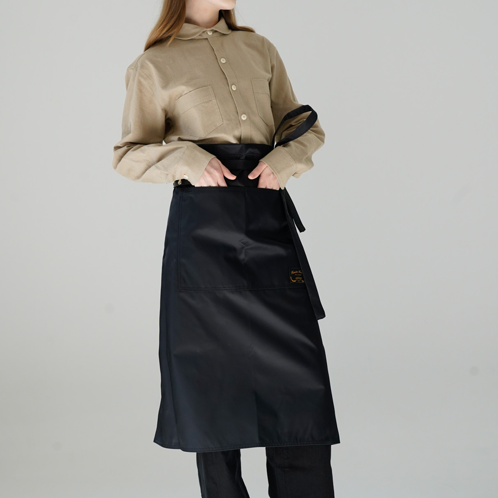 [하프에이프런]  워싱캔버스 앞치마 글로시 방수