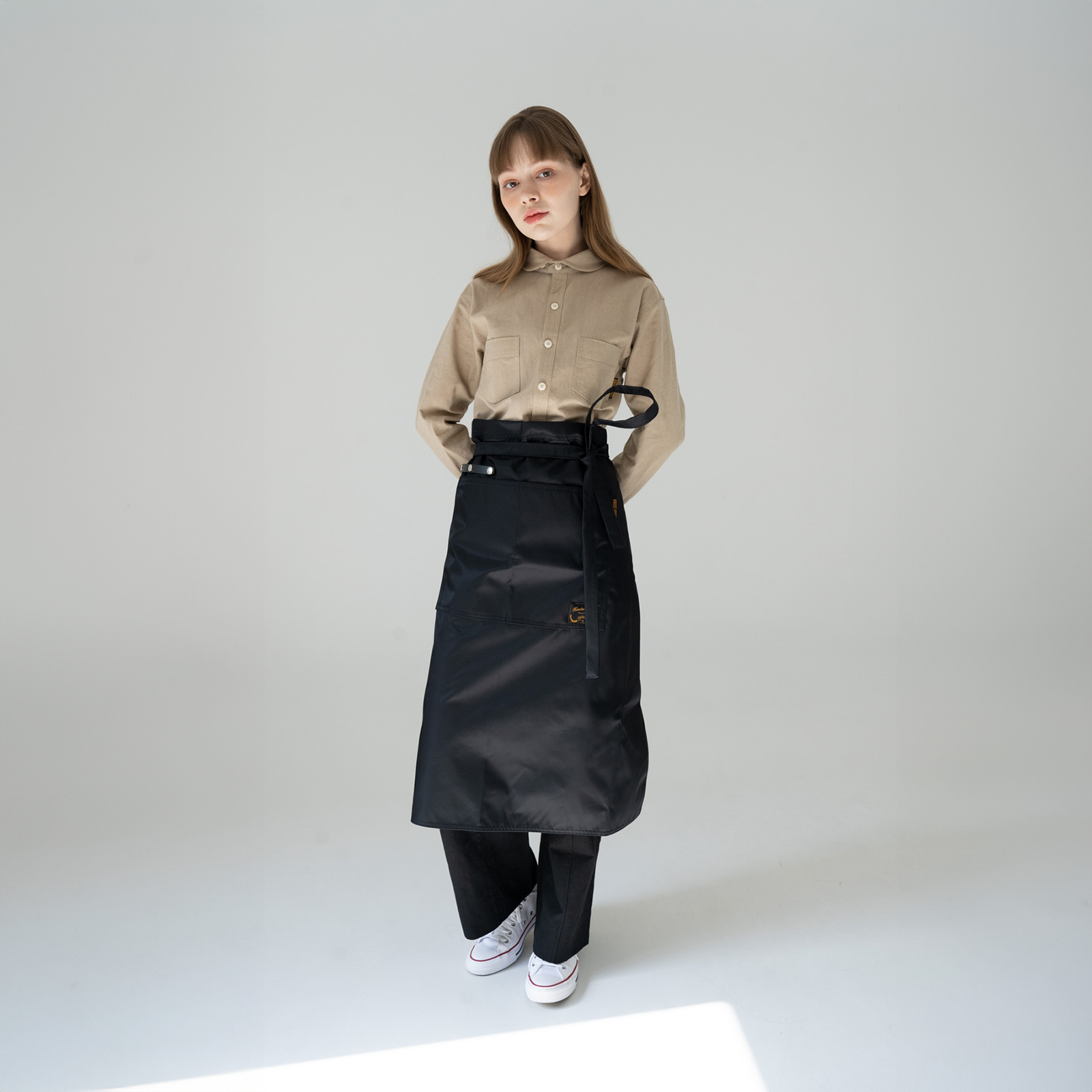 [하프에이프런]  워싱캔버스 앞치마 글로시 방수