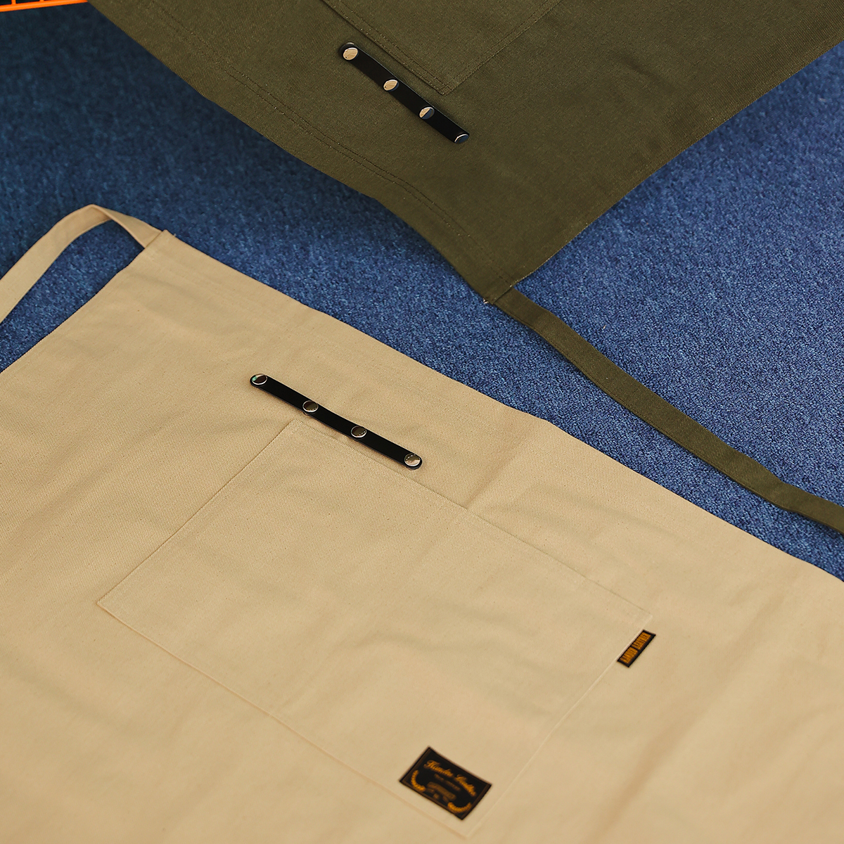 [하프에이프런]  워싱캔버스 앞치마 글로시 피넛