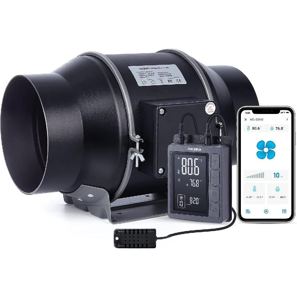 Inkbird WiFi 6인치 스마트 덕트 팬 IVC-001W 전체 모습