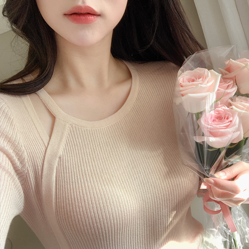 (포인트템) 벤시 언발 트임 골지 니트 nt4449 - 상세 이미지 3