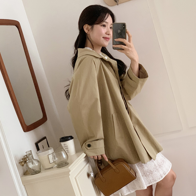 베르데 루즈핏 카라 하프 바바리 자켓 jk2812 - 상세 이미지 5