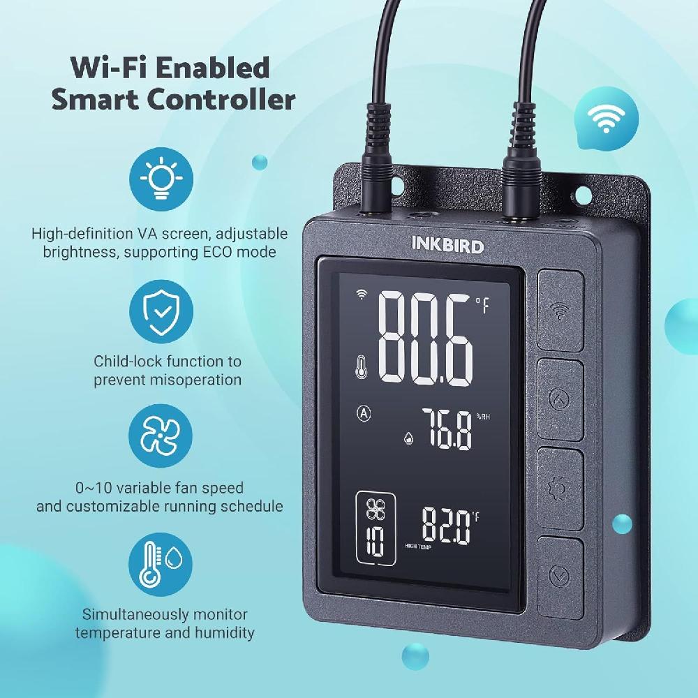 Inkbird WiFi 6인치 스마트 덕트 팬 IVC-001W 저소음 작동
