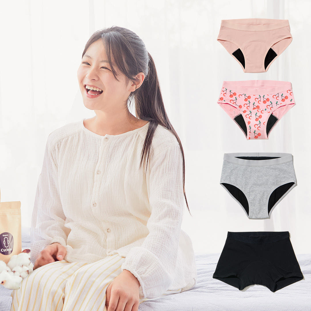 싸이클린 [SET] 싸이클린 위생팬티 초경선물 주니어 초등학생 순면속옷 생리 방수 샘방지