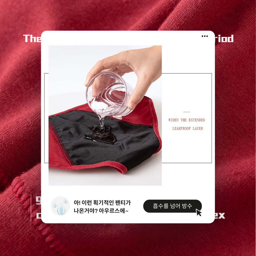잠이보약_샘방지위생팬티 자이언트방수포생리팬티 초기요실금팬티 생리불순팬티 장거리여행팬티 요일팬티 방탄팬티 하이레그팬티 선물팬티 아우르스선물 방수팬티 여자속옷 66 여자팬티77 이미지 3