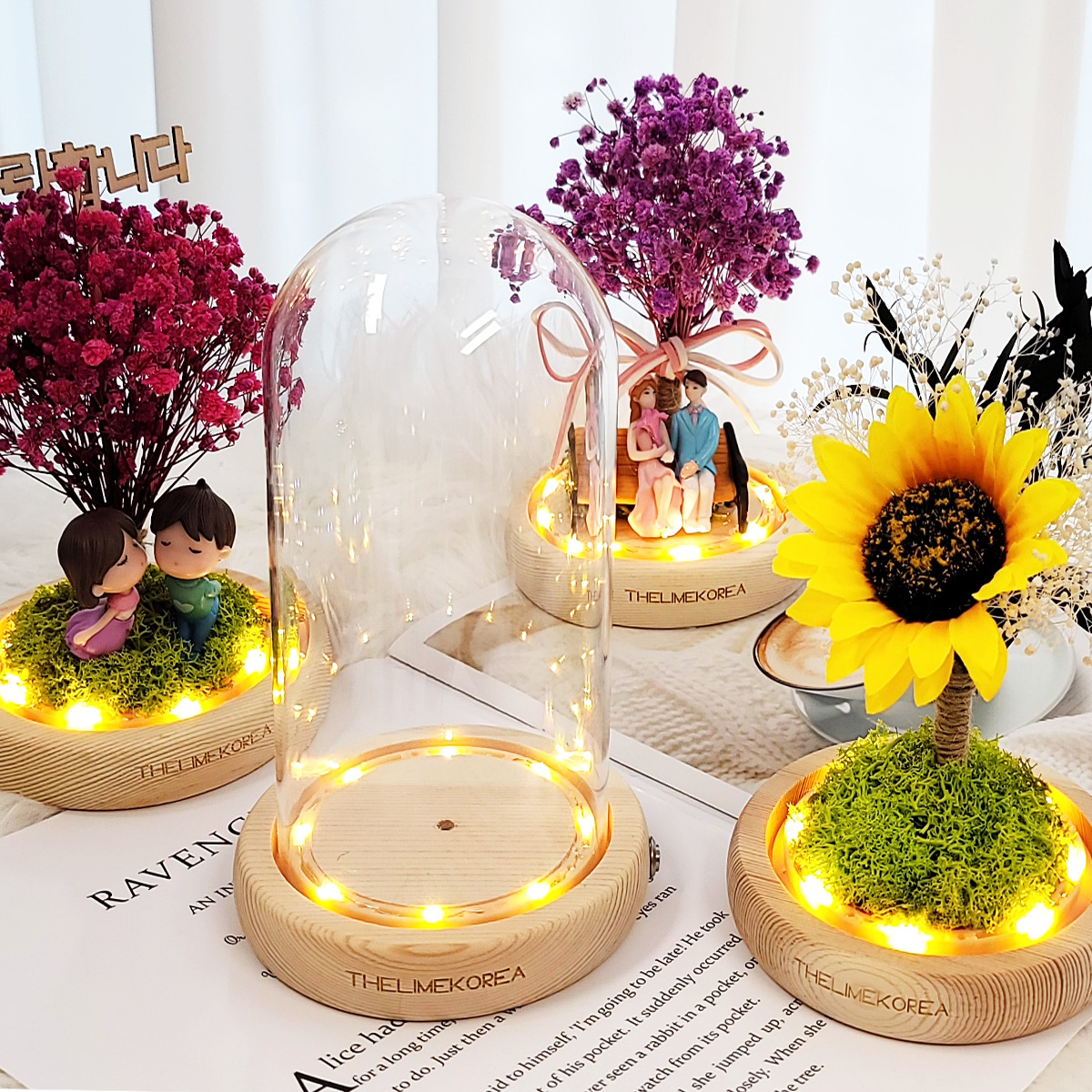 더라임코리아 LED 유리돔 DIY 키트 만들기 말린꽃 부케 말리기 - 상세 이미지 2