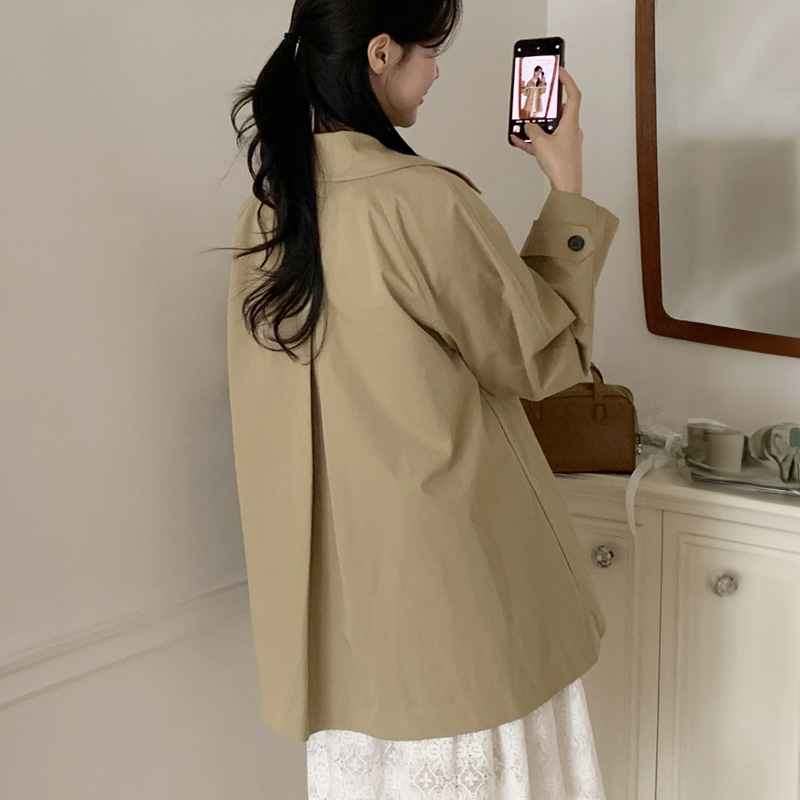 베르데 루즈핏 카라 하프 바바리 자켓 jk2812 - 상세 이미지 4