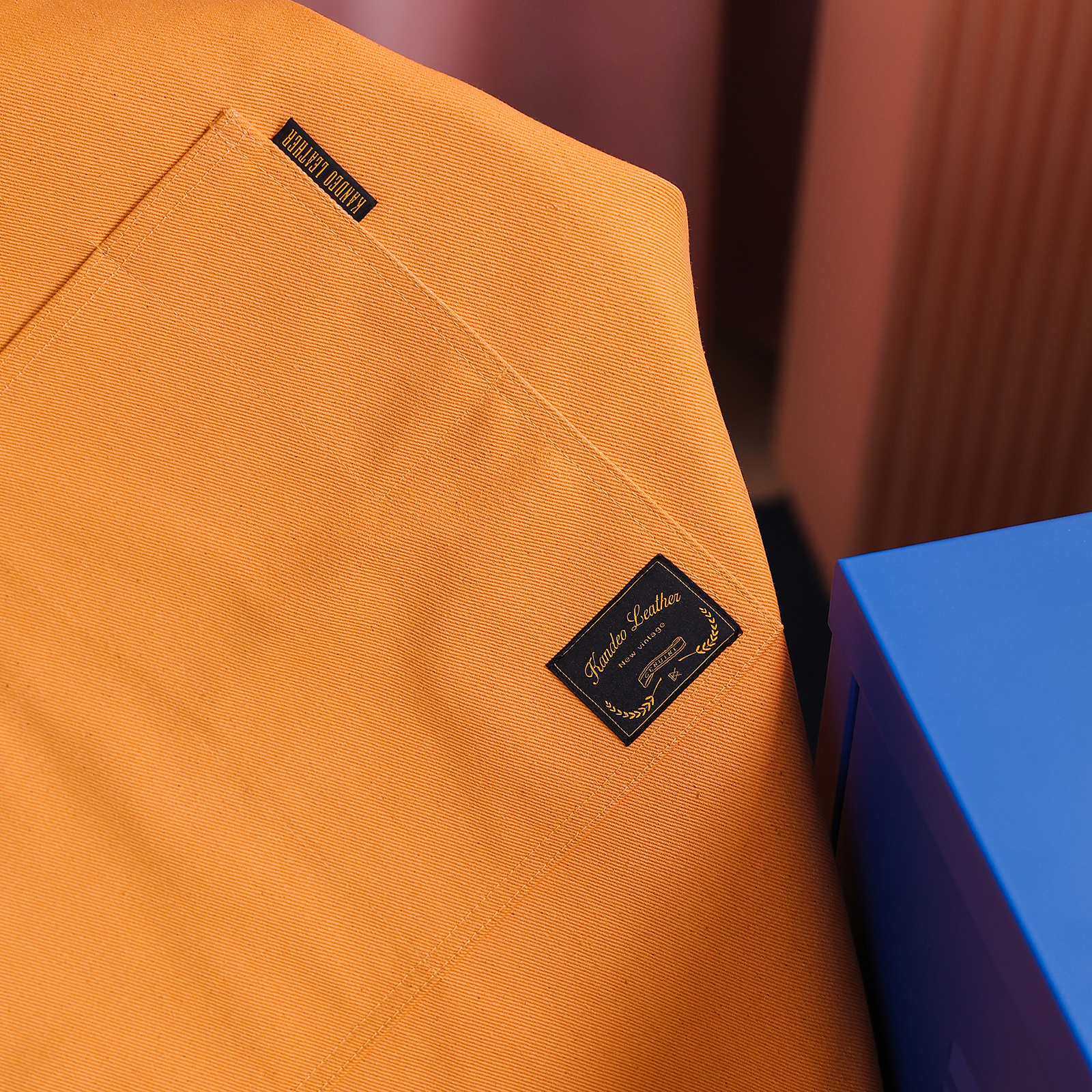 [하프에이프런]  워싱캔버스 앞치마 글로시 오렌지