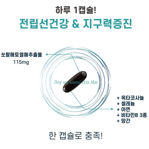 동신헬스케어 초임계 쏘팔메토 옥타 맥스 1300mg 60캡슐 2개월 로르산 옥타코사놀 이미지 6