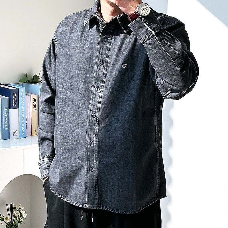 남자 청남방 데님셔츠 빅사이즈 오버핏 - 상세 이미지 3