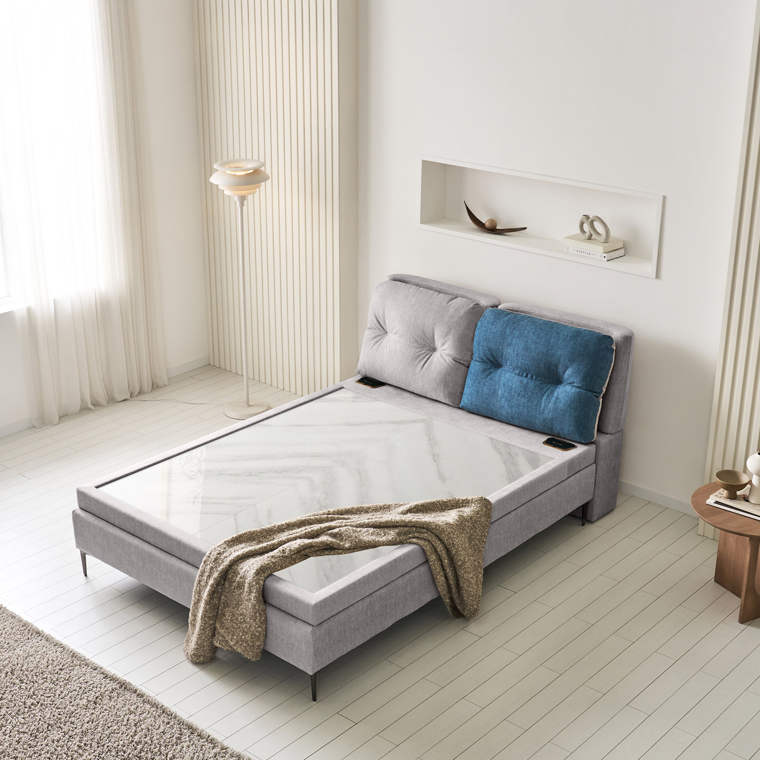 가보건강침대 황토 밀양흙침대 세라믹볼 세라믹스 돌침대 퀸 패브릭 Q루체SE
