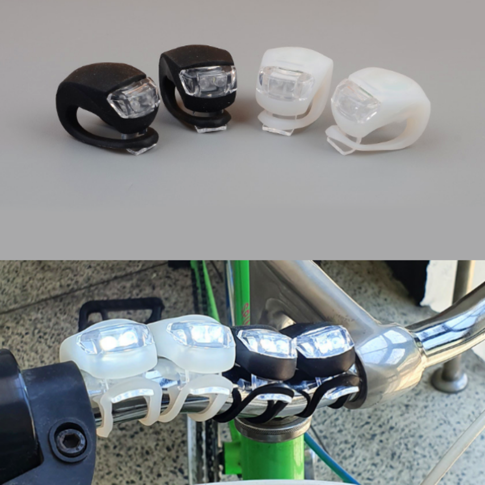 소형 자전거LED전조등 3단빛조절식 생활방수 부착간편한사이클 2P-검정